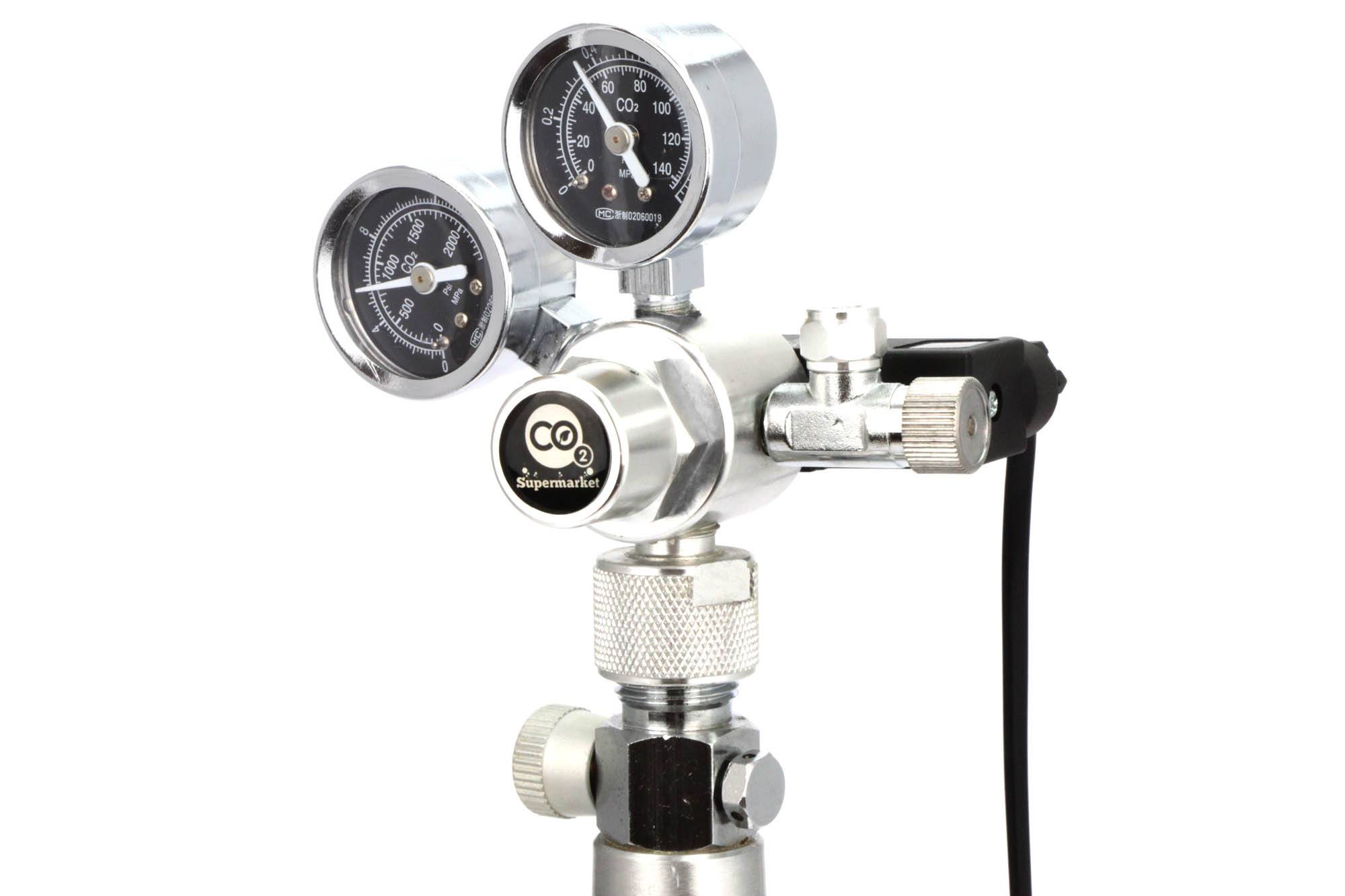 CO2 Regulator With Solenoid & Dual Gauges For Vertical Cylinder Valves ...